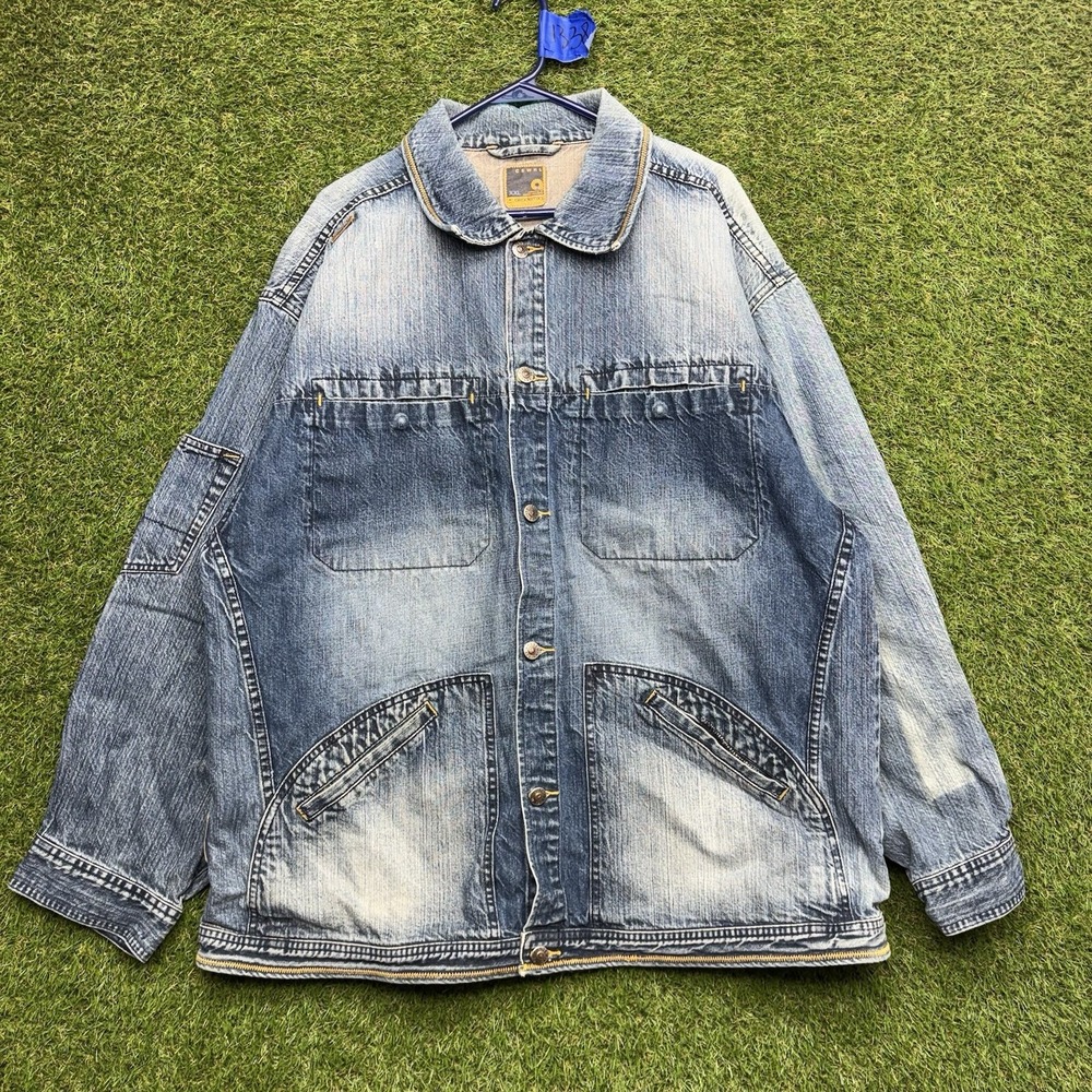 Akademiks Denim Chore Coat Mens 2XL Blue Classic Grunge Streetwear Workwear Y2K